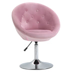 Taburete individual giratorio de terciopelo rosa