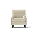 Sofá individual convertible de terciopelo marfil, sillón y cama