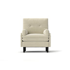 Sofá individual convertible de terciopelo marfil, sillón y cama