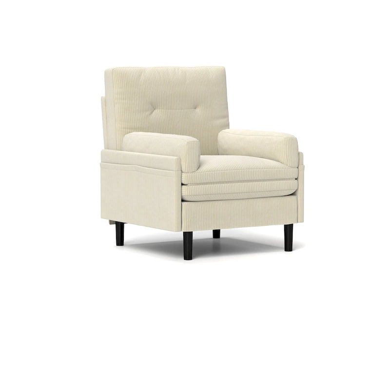 Sofá individual convertible de terciopelo marfil, sillón y cama