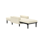 Sofá individual convertible de terciopelo marfil, sillón y cama