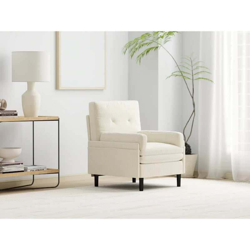 Sofá individual convertible de terciopelo marfil, sillón y cama