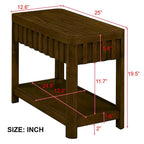 Mesa auxiliar de madera maciza en color espresso/marrón con estante abierto, 1 unidad