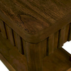 Mesa auxiliar de madera maciza en color espresso/marrón con estante abierto, 1 unidad