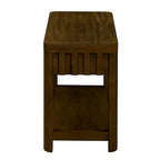 Mesa auxiliar de madera maciza en color espresso/marrón con estante abierto, 1 unidad