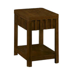Mesa auxiliar de madera maciza en color espresso/marrón con estante abierto, 1 unidad