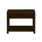 Mesa auxiliar de madera maciza en color espresso/marrón con estante abierto, 1 unidad