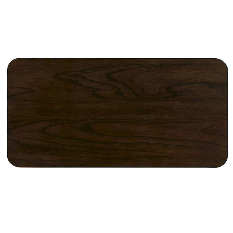 Mesa auxiliar de madera maciza en color espresso/marrón con estante abierto, 1 unidad