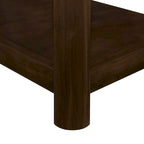 Mesa auxiliar de madera maciza en color espresso/marrón con estante abierto, 1 unidad