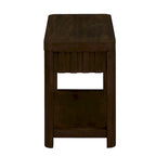 Mesa auxiliar de madera maciza en color espresso/marrón con estante abierto, 1 unidad