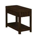 Mesa auxiliar de madera maciza en color espresso/marrón con estante abierto, 1 unidad