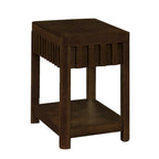 Mesa auxiliar de madera maciza en color espresso/marrón con estante abierto, 1 unidad