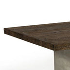 Mesa de comedor rectangular de madera y hormigón, marrón y gris, para 10 personas