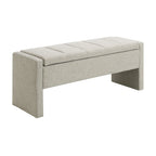 Banco otomano tapizado de almacenaje para 2 personas en gris oscuro / gris marrón / gris claro