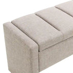 Banco otomano tapizado de almacenaje para 2 personas en gris oscuro / gris marrón / gris claro