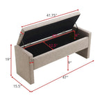 Banco otomano tapizado de almacenaje para 2 personas en gris oscuro / gris marrón / gris claro
