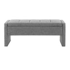 Banco otomano tapizado de almacenaje para 2 personas en gris oscuro / gris marrón / gris claro