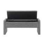 Banco otomano tapizado de almacenaje para 2 personas en gris oscuro / gris marrón / gris claro