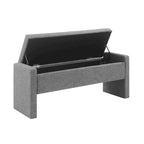 Banco otomano tapizado de almacenaje para 2 personas en gris oscuro / gris marrón / gris claro