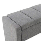 Banco otomano tapizado de almacenaje para 2 personas en gris oscuro / gris marrón / gris claro