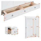 Cama Murphy Queen blanca con armario, escritorio y USB, 1 persona