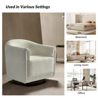 Sillón giratorio tapizado de barril gris/negro/amarillo/marfil, juego de 2
