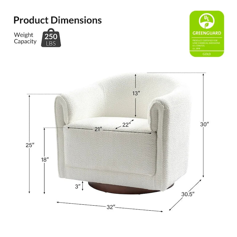 Sillón giratorio tapizado de barril gris/negro/amarillo/marfil, juego de 2