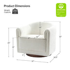 Sillón giratorio tapizado de barril gris/negro/amarillo/marfil, juego de 2