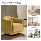 Sillón giratorio tapizado de barril gris/negro/amarillo/marfil, juego de 2