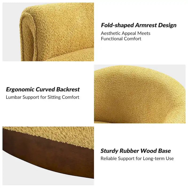 Sillón giratorio tapizado de barril gris/negro/amarillo/marfil, juego de 2