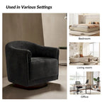 Sillón giratorio tapizado de barril gris/negro/amarillo/marfil, juego de 2