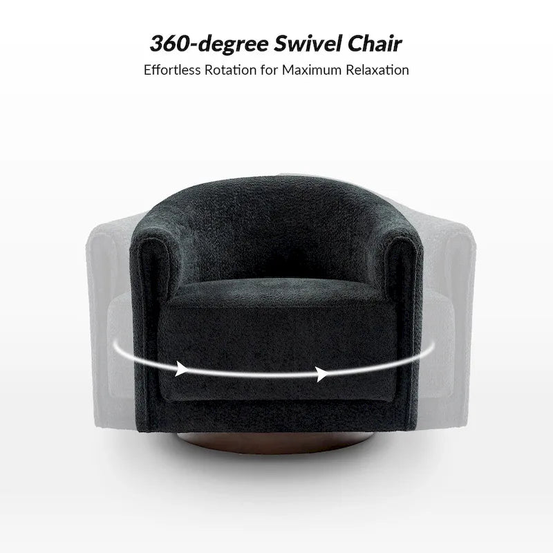 Sillón giratorio tapizado de barril gris/negro/amarillo/marfil, juego de 2