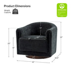 Sillón giratorio tapizado de barril gris/negro/amarillo/marfil, juego de 2
