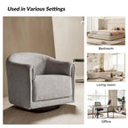 Sillón giratorio tapizado de barril gris/negro/amarillo/marfil, juego de 2
