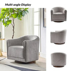 Sillón giratorio tapizado de barril gris/negro/amarillo/marfil, juego de 2