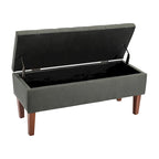 Banco otomana de almacenamiento capitoné Beige / Gris oscuro / Gris - 1 persona, tapa con bisagras