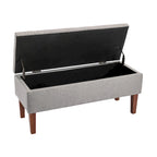 Banco otomana de almacenamiento capitoné Beige / Gris oscuro / Gris - 1 persona, tapa con bisagras