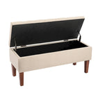Banco otomana de almacenamiento capitoné Beige / Gris oscuro / Gris - 1 persona, tapa con bisagras