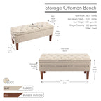 Banco otomana de almacenamiento capitoné Beige / Gris oscuro / Gris - 1 persona, tapa con bisagras