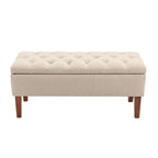 Banco otomana de almacenamiento capitoné Beige / Gris oscuro / Gris - 1 persona, tapa con bisagras
