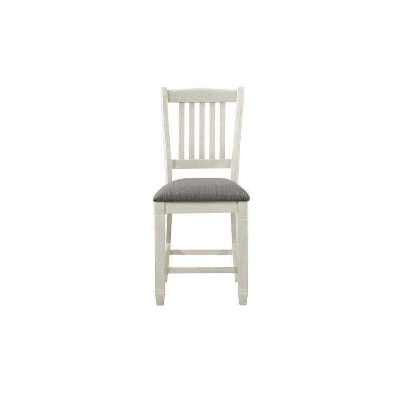Juego de altura de mostrador Moreen blanco gris de tela