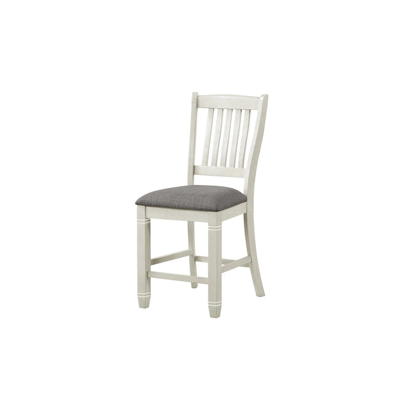 Juego de altura de mostrador Moreen blanco gris de tela