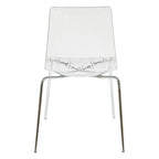 Sillas de comedor de plástico acrílico Ralph (juego de 2) con patas de metal cromado, silla auxiliar decorativa moderna transparente para comedor y cocina