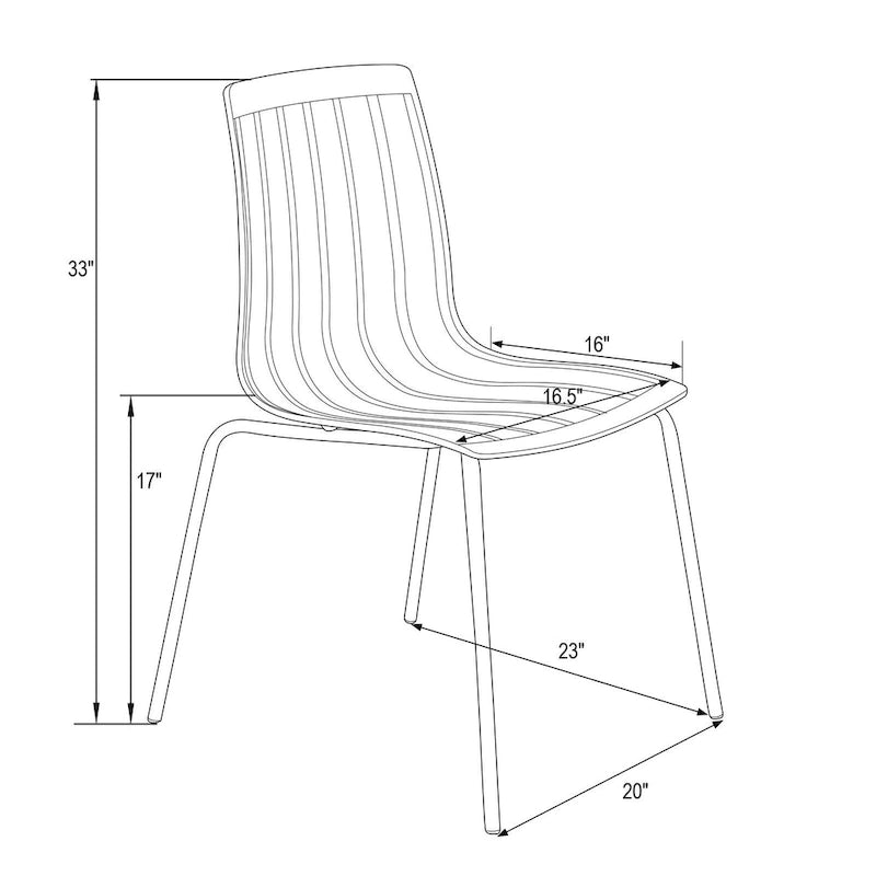 Sillas de comedor de plástico acrílico Ralph (juego de 2) con patas de metal cromado, silla auxiliar decorativa moderna transparente para comedor y cocina