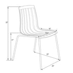 Sillas de comedor de plástico acrílico Ralph (juego de 2) con patas de metal cromado, silla auxiliar decorativa moderna transparente para comedor y cocina