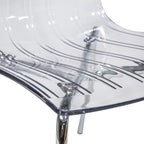 Sillas de comedor de plástico acrílico Ralph (juego de 2) con patas de metal cromado, silla auxiliar decorativa moderna transparente para comedor y cocina