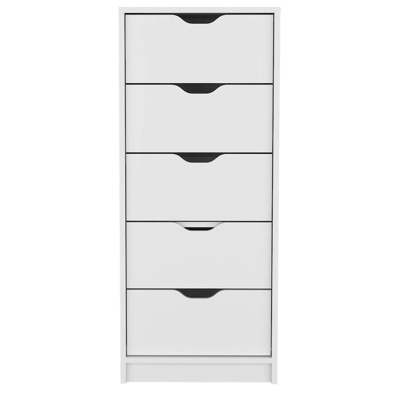 Cómoda alta de 5 cajones blanca/negra, estilo extraíble, almacenamiento individual