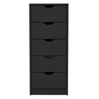 Cómoda alta de 5 cajones blanca/negra, estilo extraíble, almacenamiento individual
