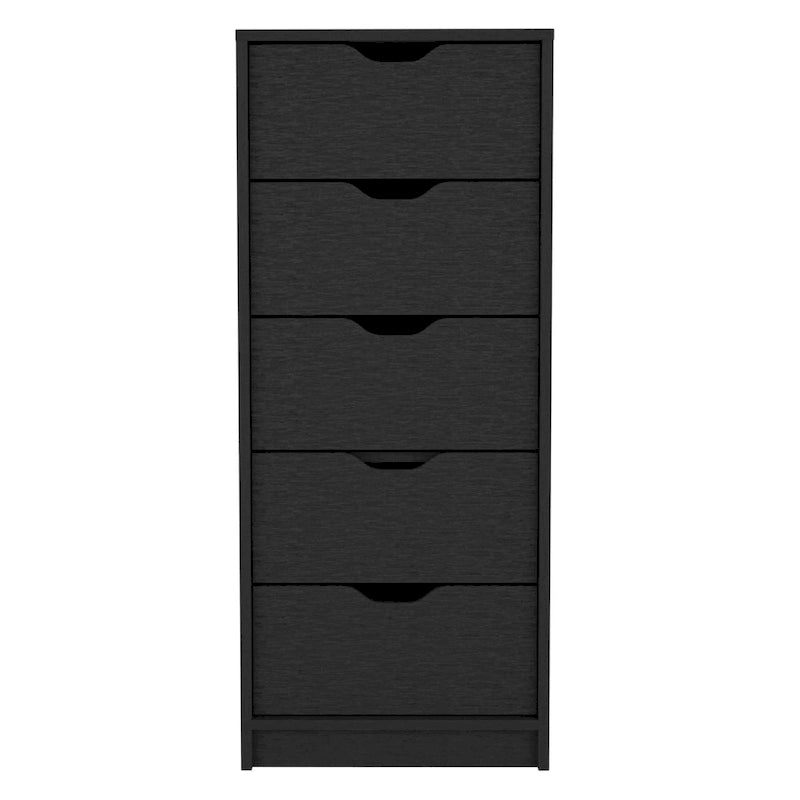Cómoda alta de 5 cajones blanca/negra, estilo extraíble, almacenamiento individual