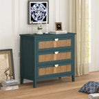 Gabinete de almacenamiento de ratán de 3 cajones rojo/verde/gris/azul – 1 persona